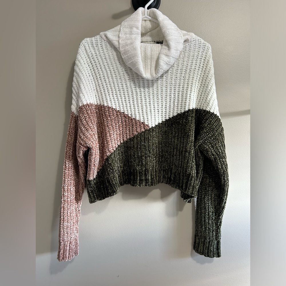 POOF APPAREL fall winter mixed colour sweater size Medium
